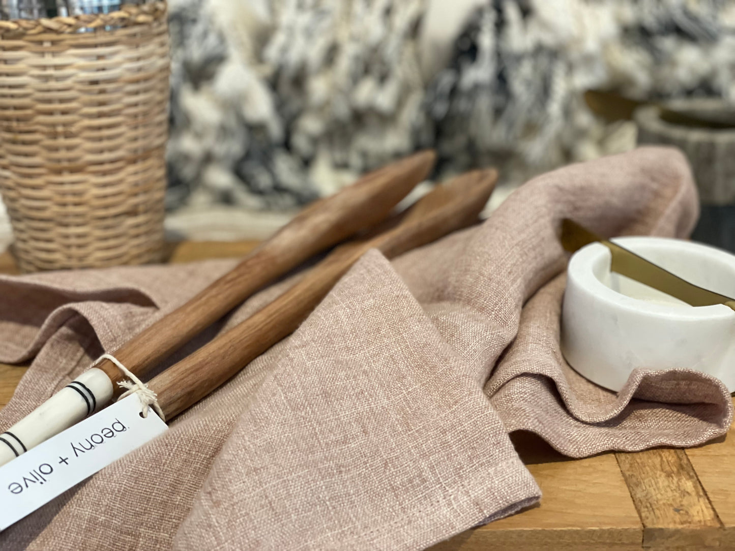 Blush Linen Tea Towel