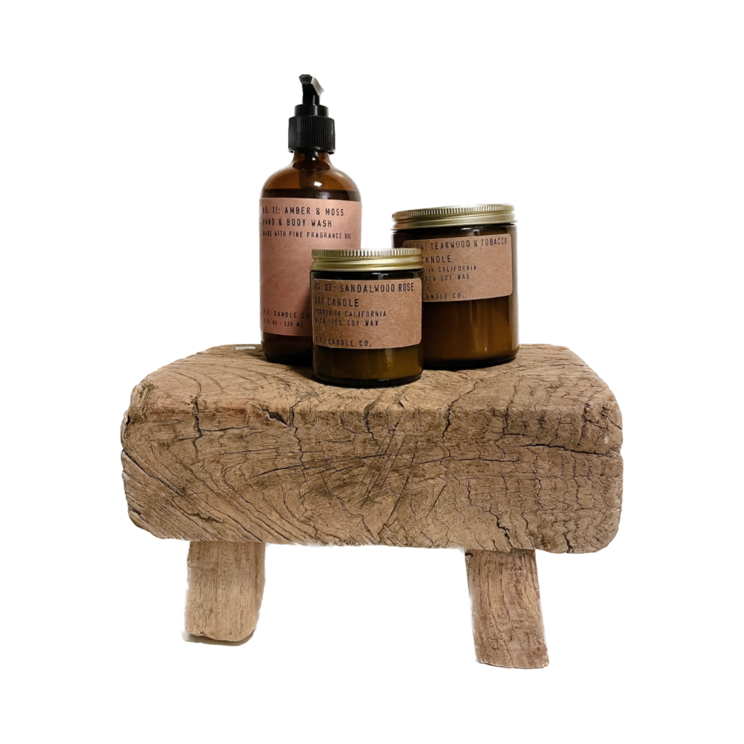 Vintage Mini Elm Wood Stool