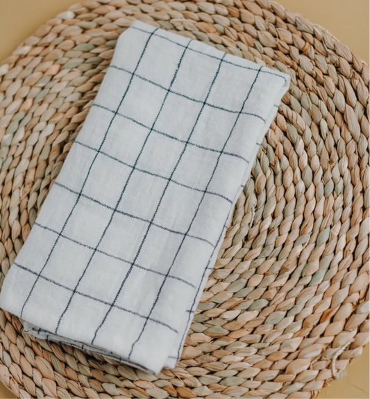Windowpane Linen Napkins-Set of 4