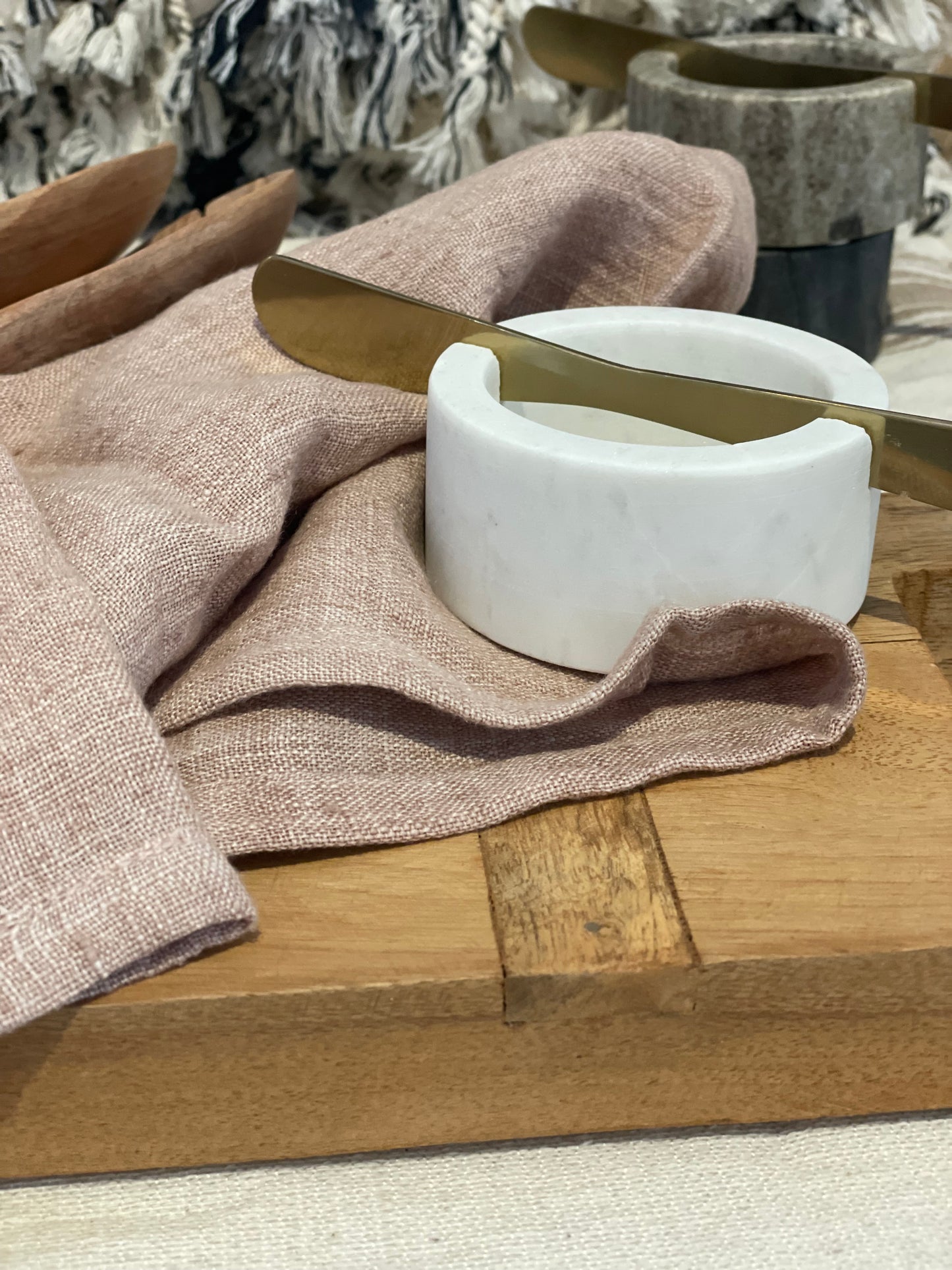 Marble Bowl + Knife Set