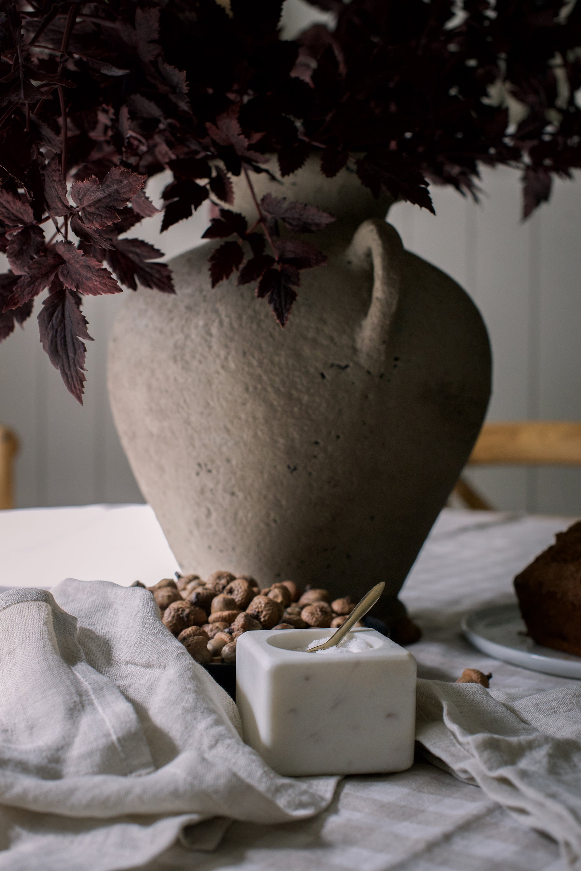 Marble spice bowl with spoon