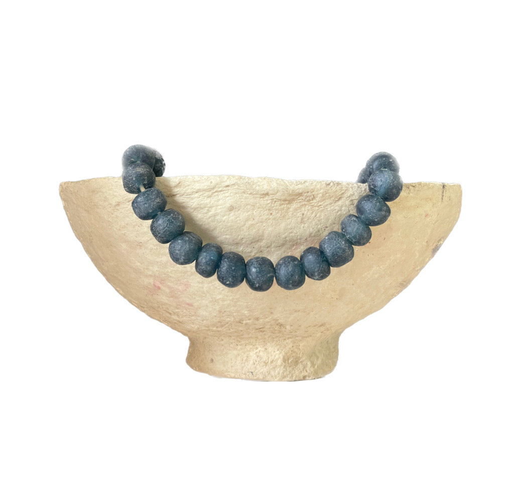 African Recycled Glass Beads- Navy