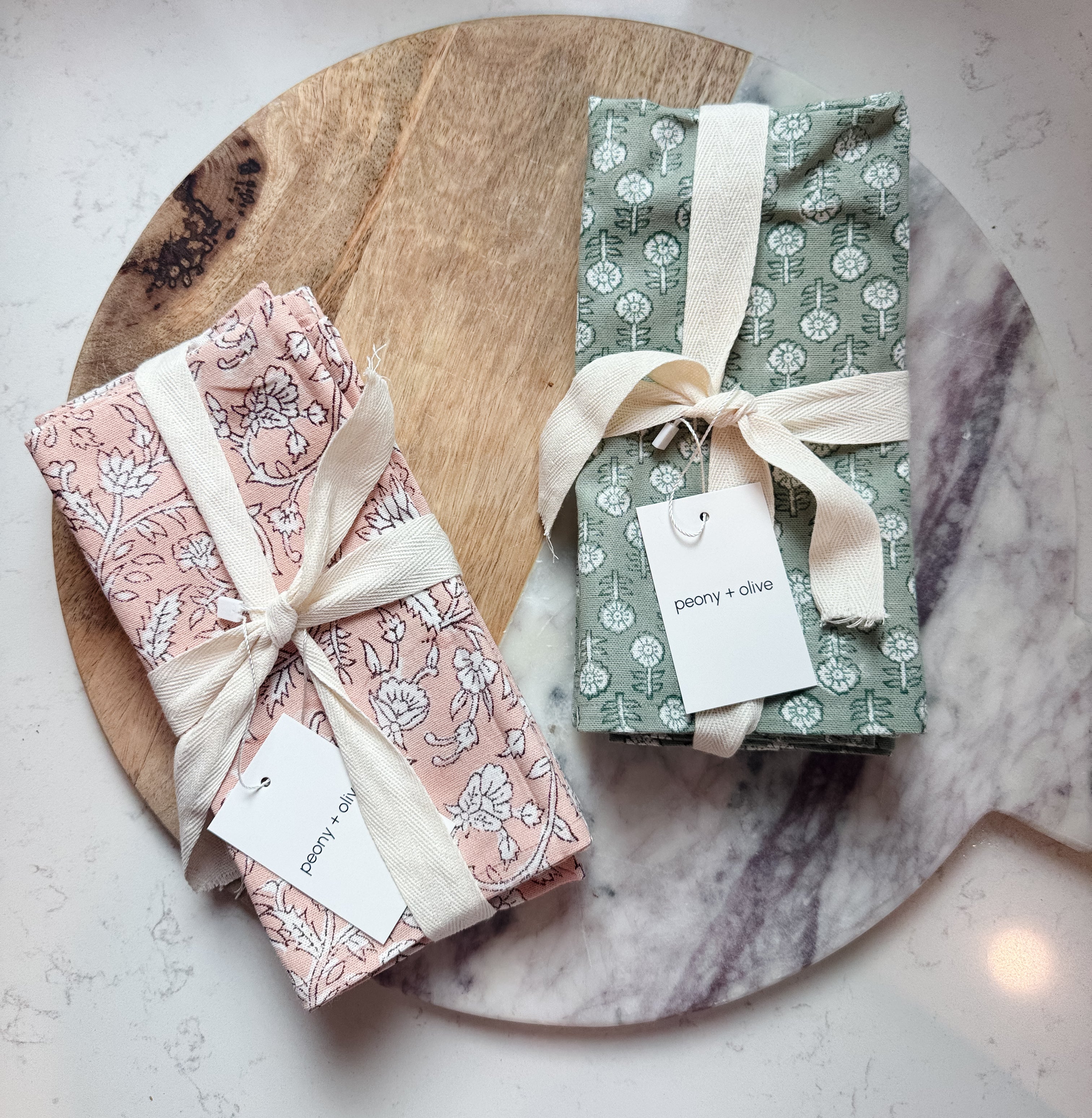 Ruthie Hand Block Print Napkins / Set of 4