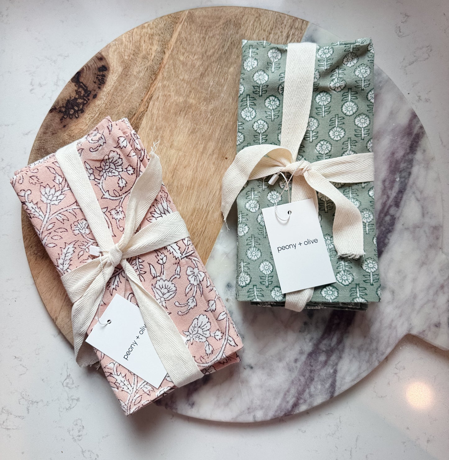 Ruthie Hand Block Print Napkins / Set of 4