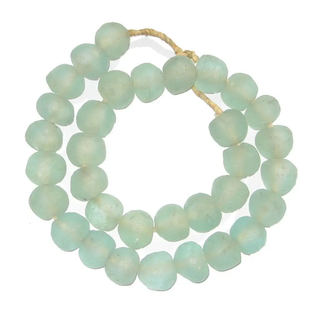 African Recycled Glass Beads- Aqua