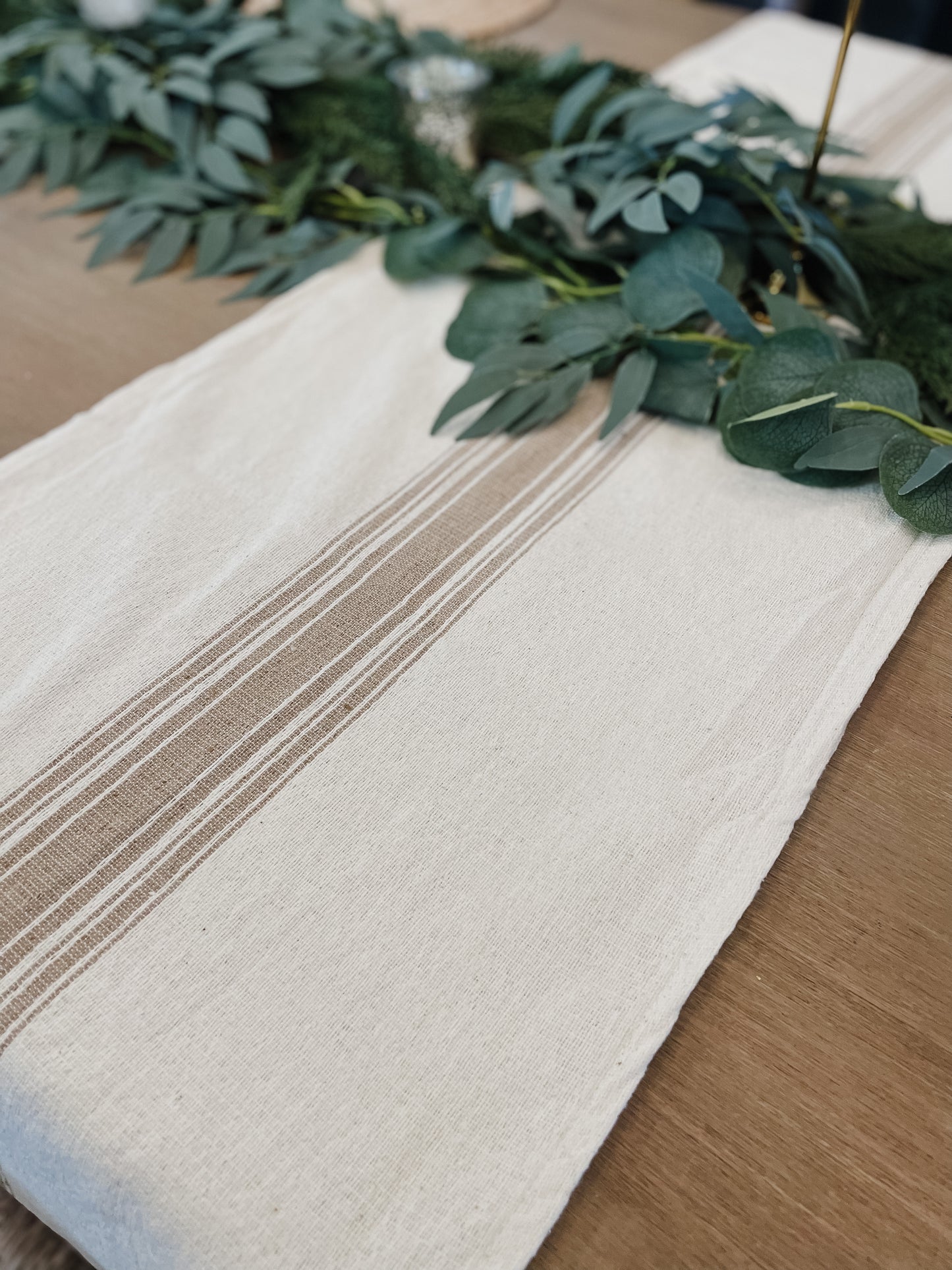Ljuba Table Runner- Beige Stripe