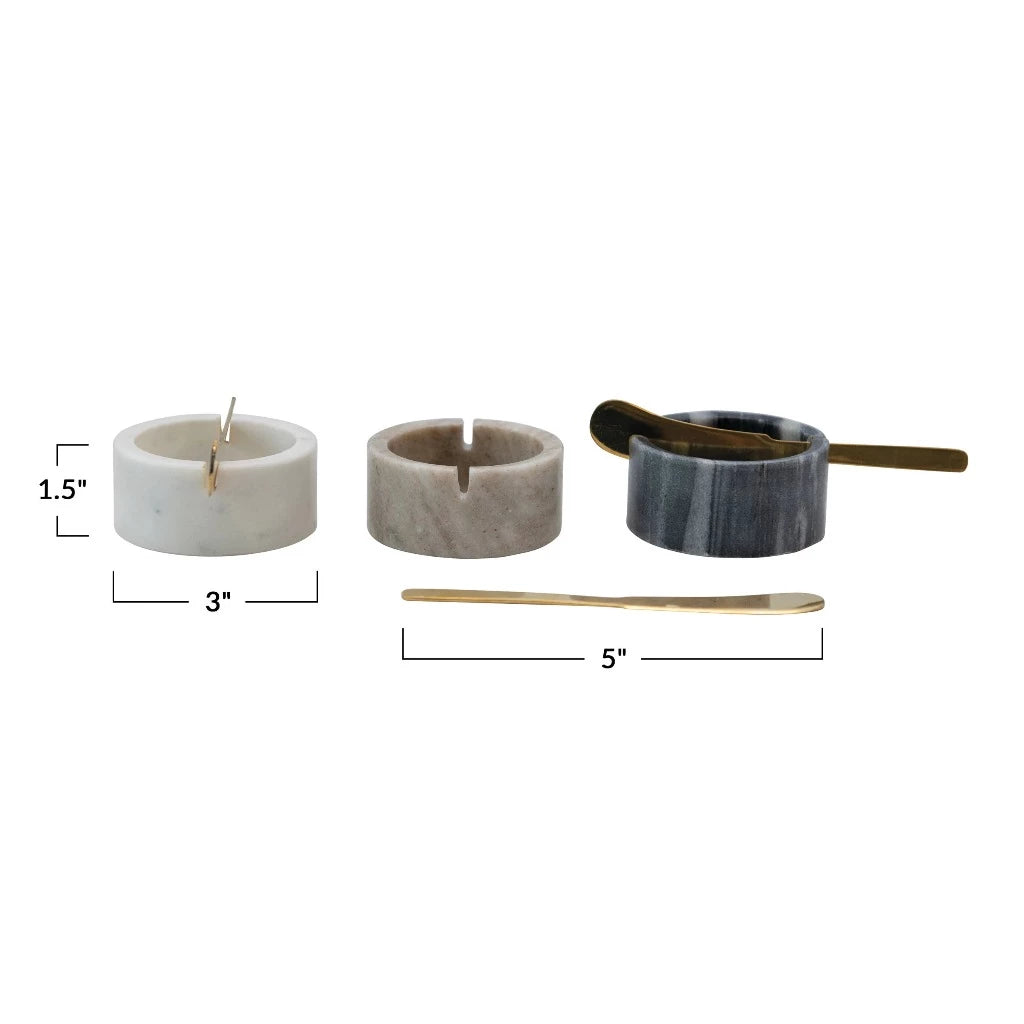 Marble Bowl and Knife Set