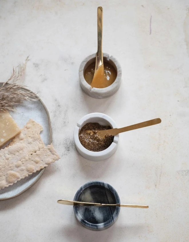Marble Bowl + Knife Set