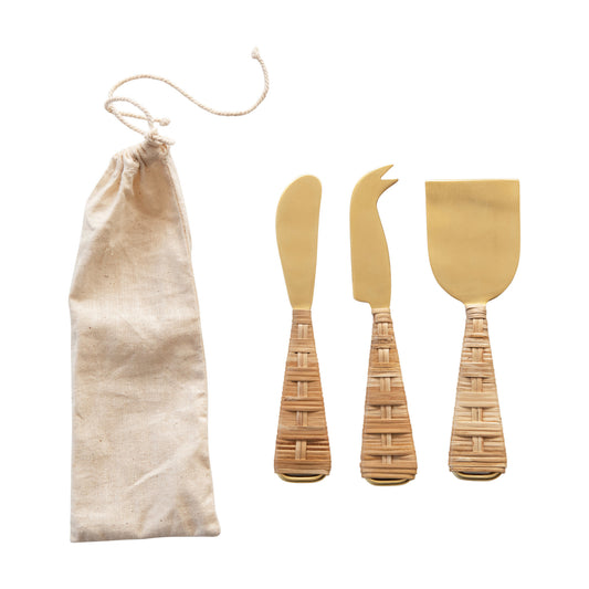 Rattan Cheese Knives