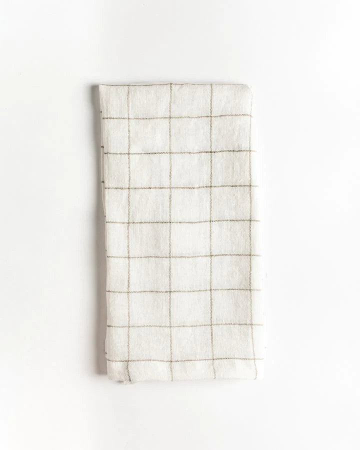 Windowpane Linen Napkins-Set of 4 – peony + olive