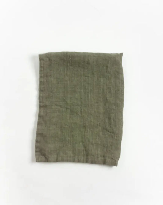 Olive Linen Tea Towel